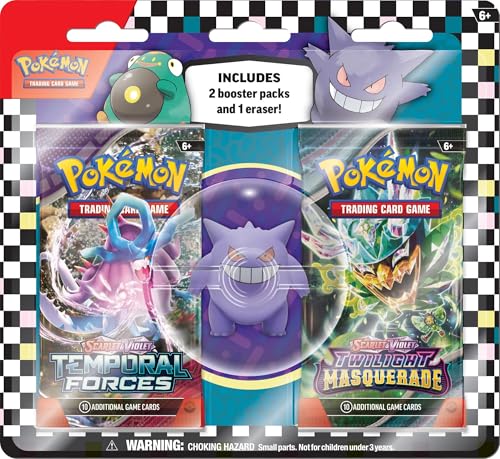 Pokémon TCG Eraser & Booster Blister Set (Pack of 12) – Includes Booster Packs & Collectible Erasers - Perfect for Play, School & Collection