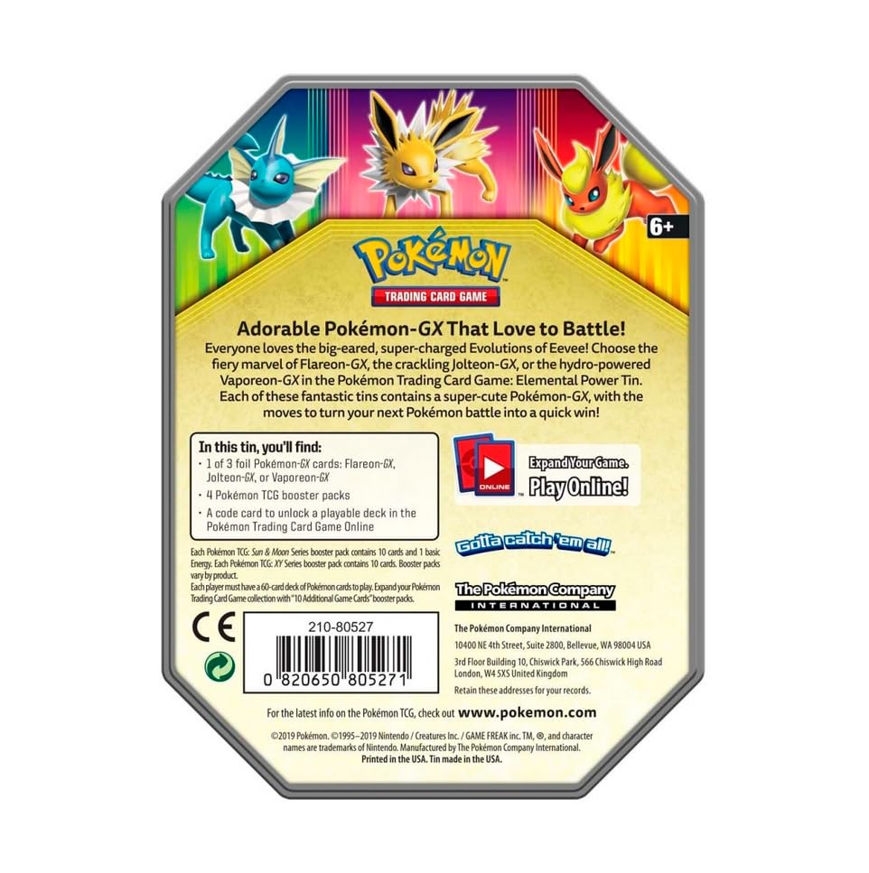 Pokemon TCG: Elemental Power Tin - Vaporeon GX