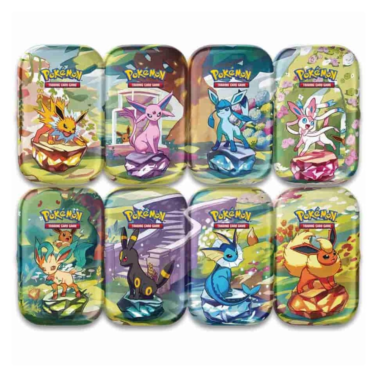 POKEMON TCG: SCARLET & VIOLET: PRISMATIC EVOLUTIONS MINI TIN DISPLAY (8ct) - 2 Packs Per Tin