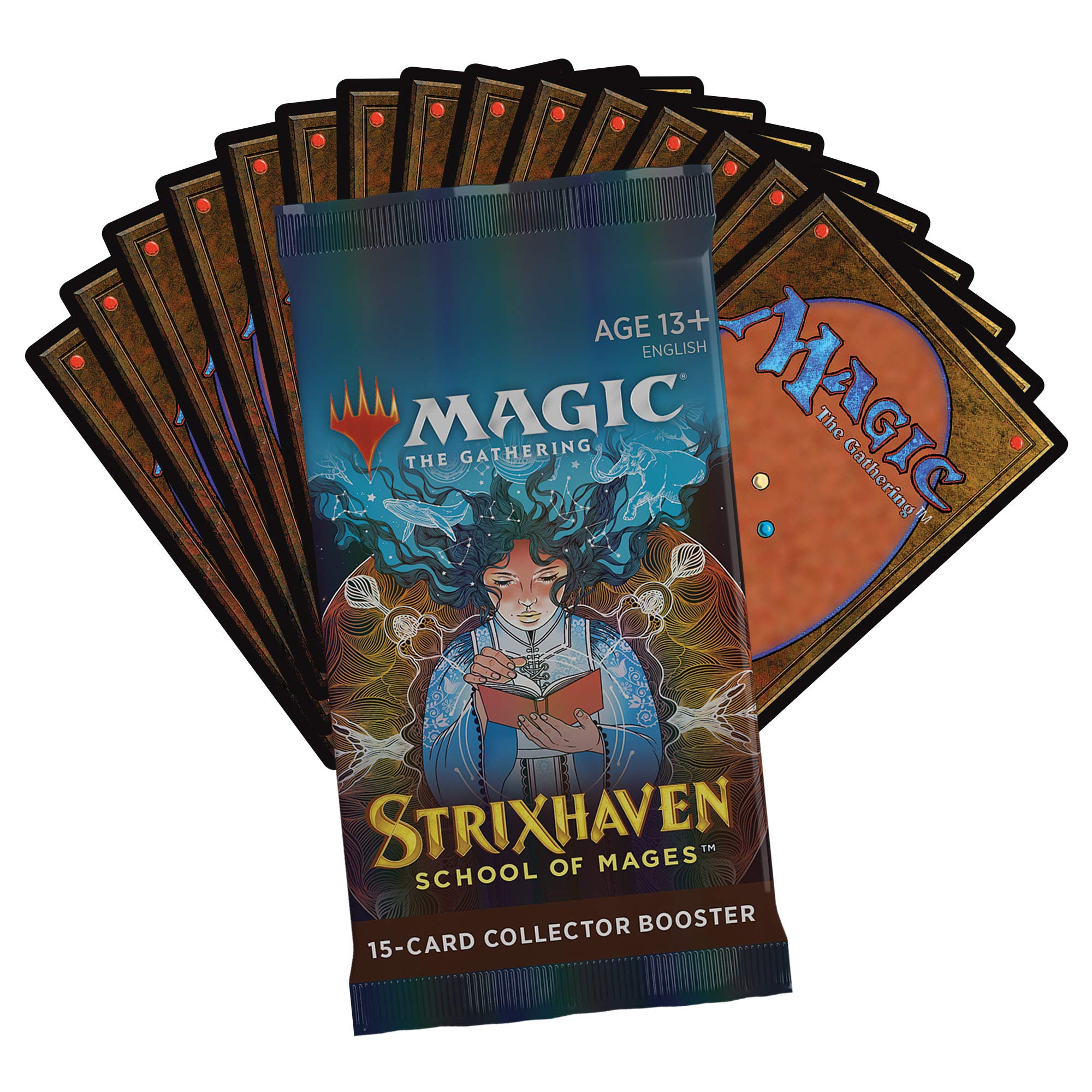 Magic The Gathering Strixhaven Collector Booster Pack | 15 Magic Cards, Blue