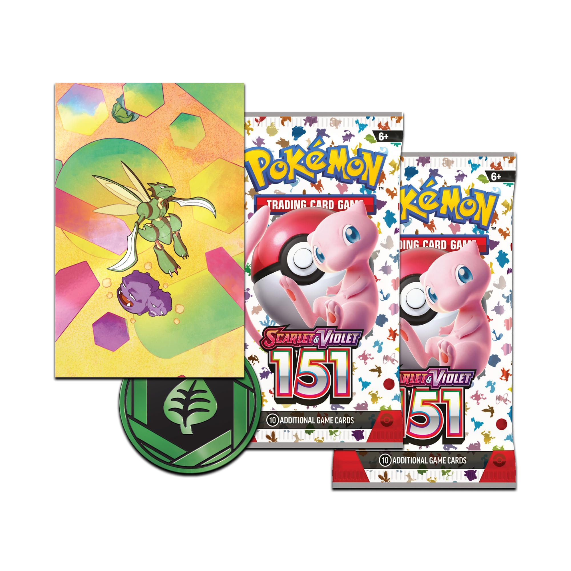 Pokemon TCG: Scarlet & Violet—151 Mini Tin – Scyther and Weezing (2 Booster Packs, 1 Coin & 1 Art Card)